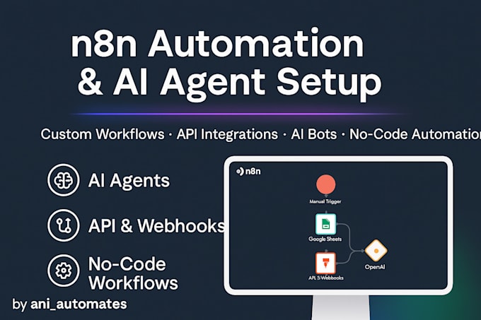 Create n8n automation n8n workflow n8n ai agent and n8n io integration