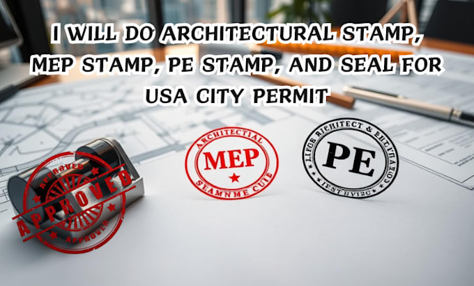Do architectural stamp, mep stamp, pe stamp, and seal for usa city ...