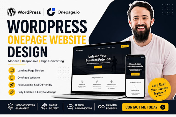 build wordpress landing page design onepage io website wordpress one page site