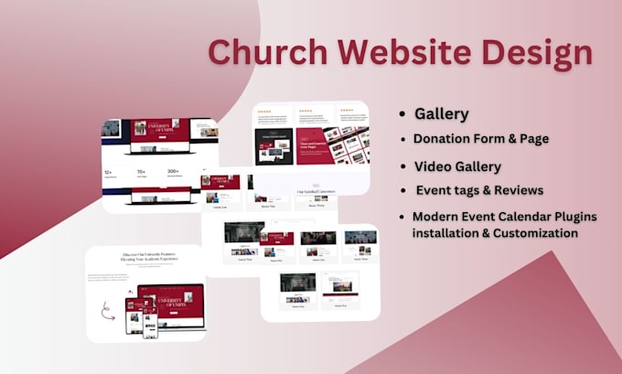 build or redesign a church website, ngos, charity, ministry and donation website