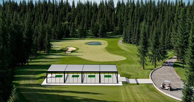 visualize 3d golf course,golf masterplan,cad golf layout,urban golf architecture