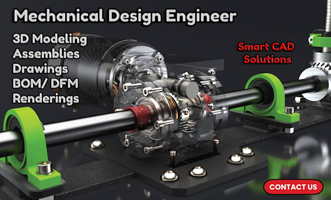 create 3d cad models, mechanical designs and engineering projects