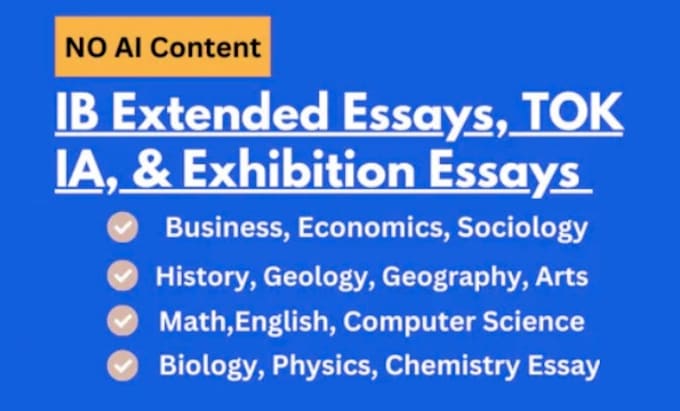 professionaly assist with extended essays toks and exhibitions for ib and ia