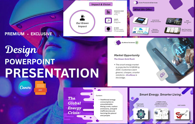 do powerpoint presentation design, investor pitch deck for startup business