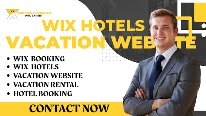 create hotel booking website, vacation rental, travel website with wix hotels