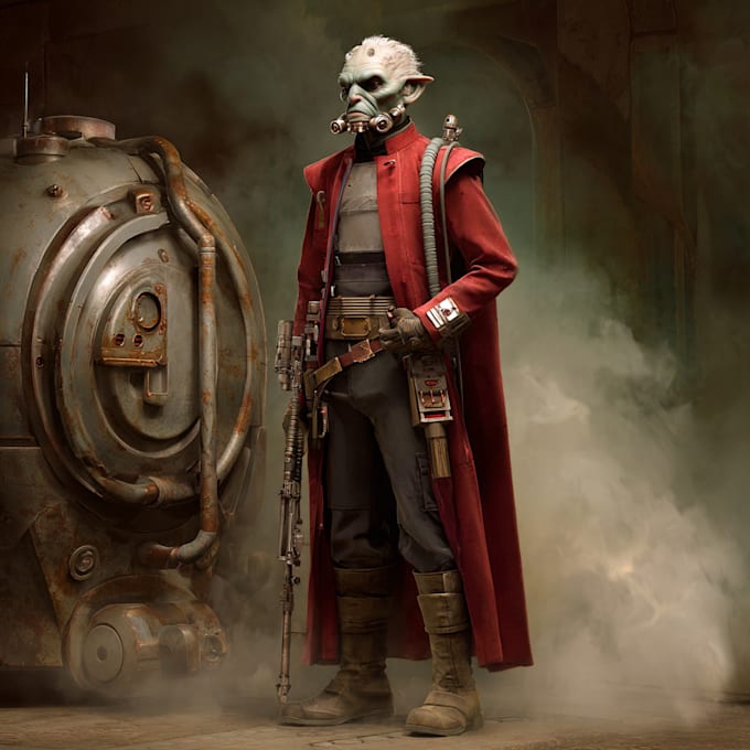 illustrate sci fi, star wars, mecha, sprite art