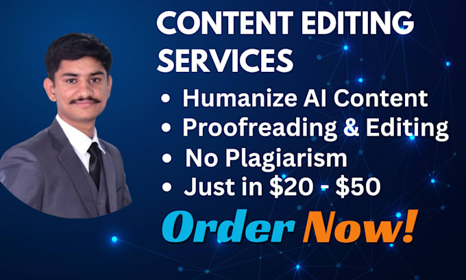 humanize ai content, proofread, edit, rephrase and rewrite ai content