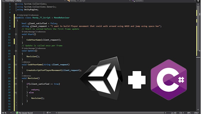 create any unity script for your game