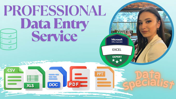 do excel data entry, formulas,pivot tables and visualization