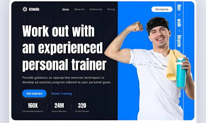 develop a gym, workout, fitness coach and a trainer website