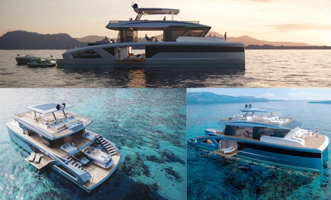 do 3d ship model 3d yacht 3d boat model vessel 3d rendering hard surface tugboat