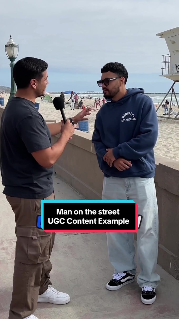 shoot street interviews video with multiple actors, ugc street interview ads