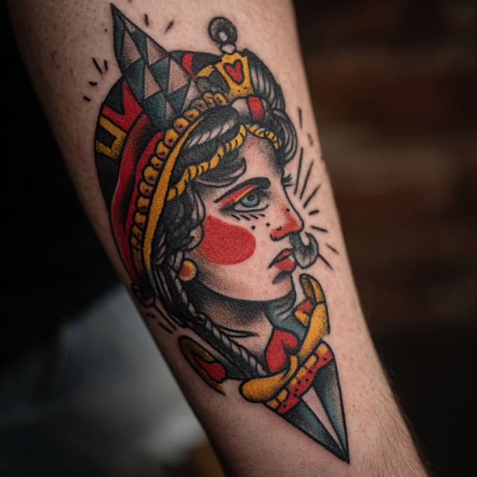 do microrealistic linework and geometric style tattoo design