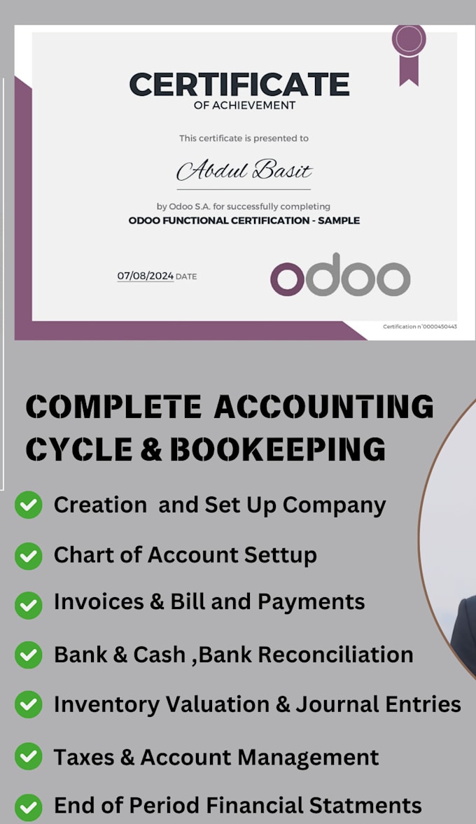 do odoo accounting and bookkeeping, bank reconciliation, and accounts cleanup
