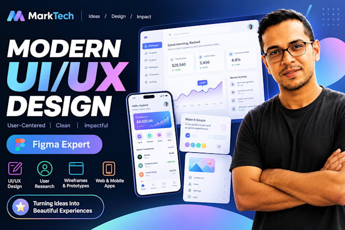 design modern UI UX for mobile app and website in figma