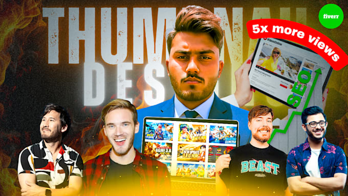 design clickable youtube thumbnail, glowing thumbnail,post