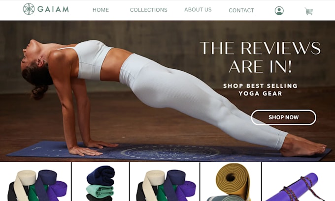 build yoga shopify store yoga mat store fitness accessories yoga product website