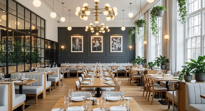 do 3d restaurant interior design, bar, cafe, lounge, spa, wine room, bakery