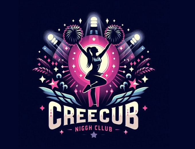 make creative night club cheerleading dance logo