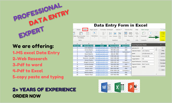 do excel data entry web research convert pdf to word  data  VA