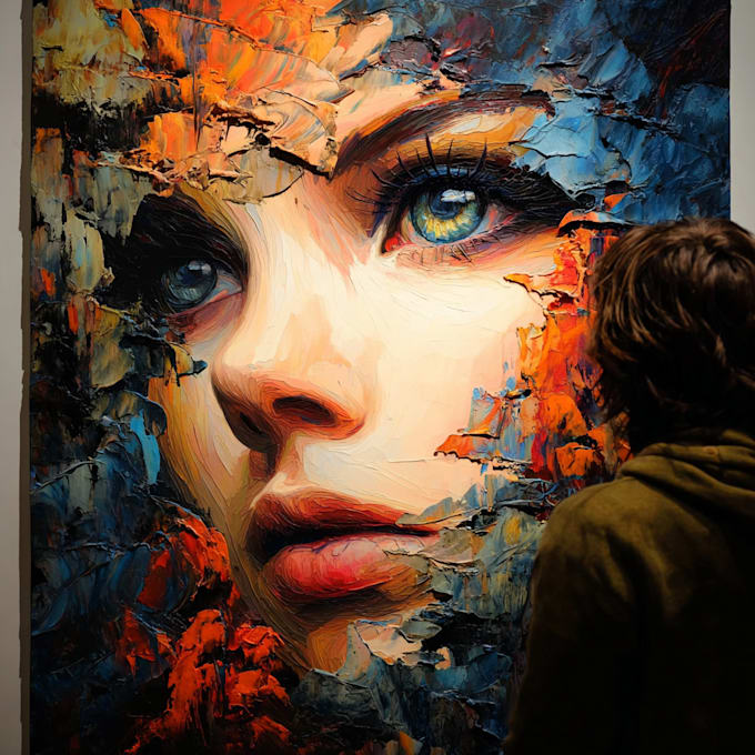 do expressive colorful abstract portraits