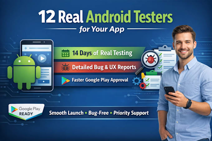 provide 14 google play closed testing testers