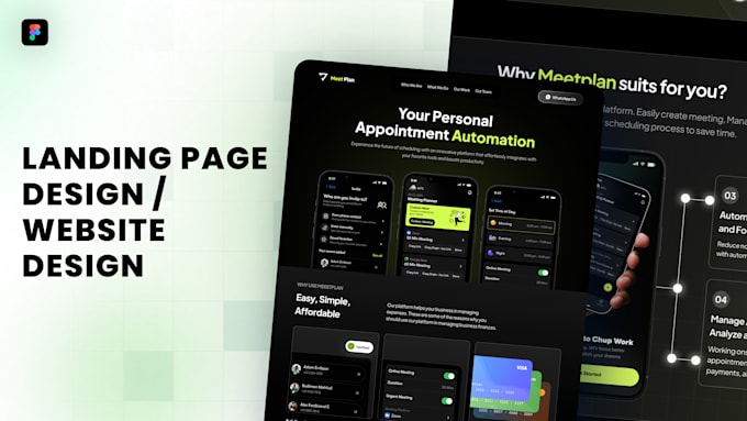 design high converting landing page UI for web in figma