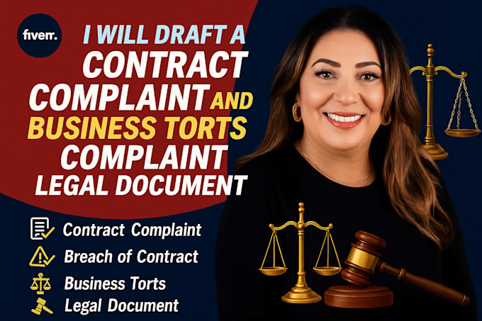 draft a contract complaint breach and business torts complaint legal document