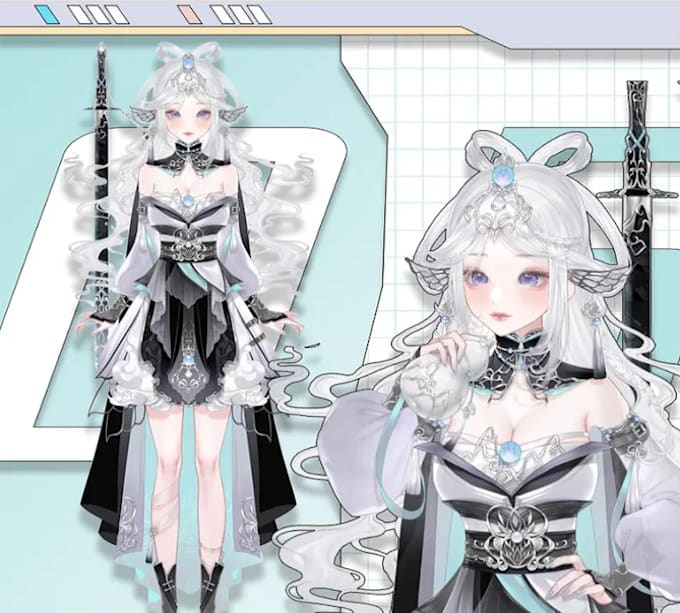 draw live2d vtuber model 3d vtuber model 2d vtuber rigging anime nsfw model