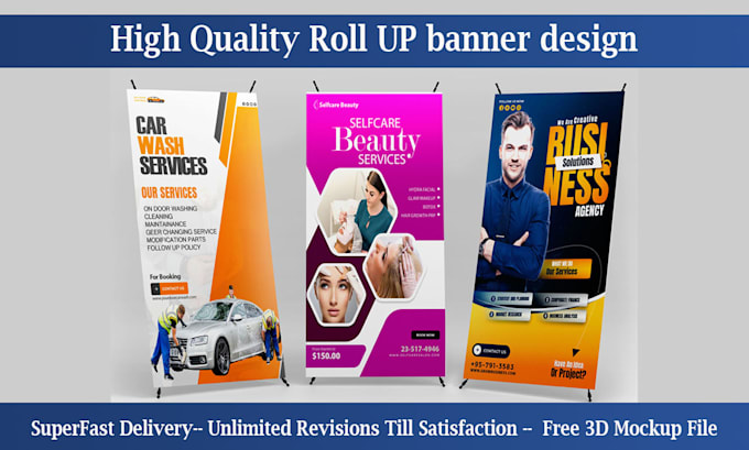 design trade show roll up, pull up and retractable banner