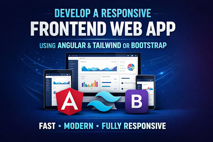 develop a responsive frontend web app using angular
