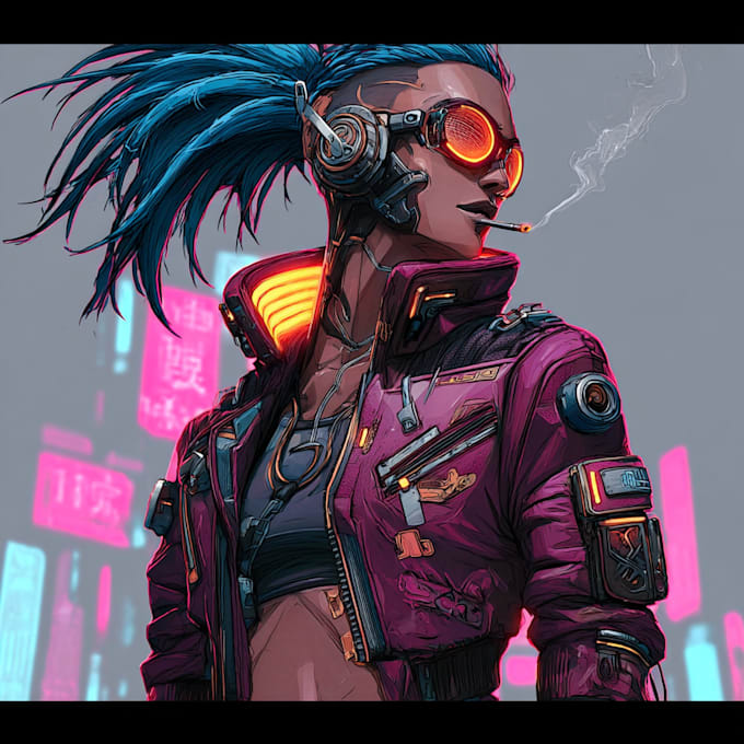 create cyberpunk character art