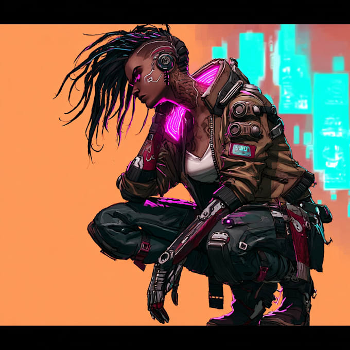make a cyberpunk character art