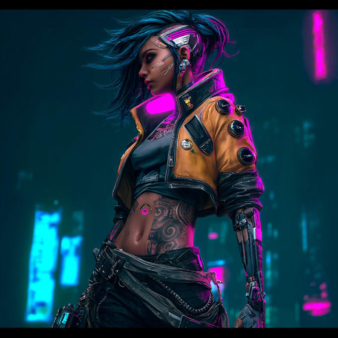 do cyberpunk character art