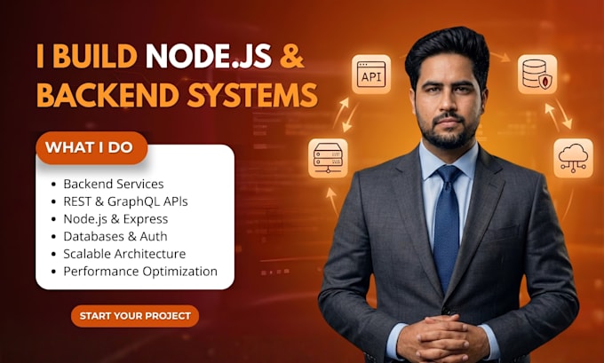 be your node js developer for developing apis and backend
