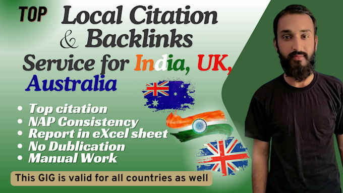 do indian local citation, UK local citations, australia local citation
