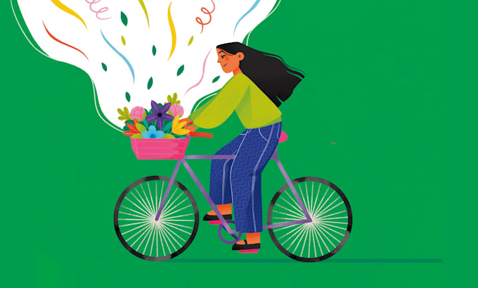 draw advertising editorial illustration in flat style