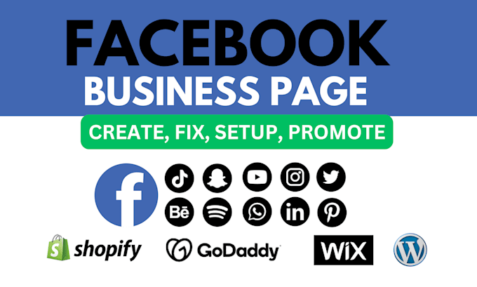 Do facebook business page create and setup, social media accounts setup ...
