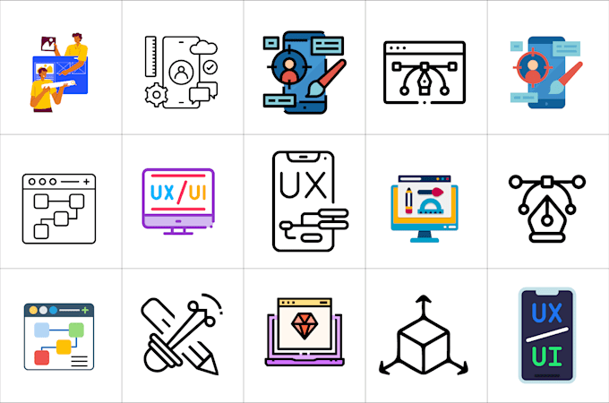 design custom, flat UI icon design for app or webs