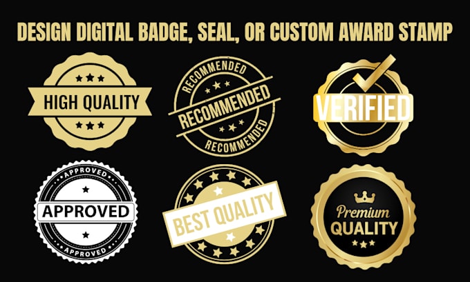 design digital badge, seal, or custom award stamp for your brand or certificate