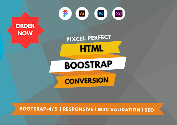 convert psd to html, figma to html, pdf and xd to html responsive