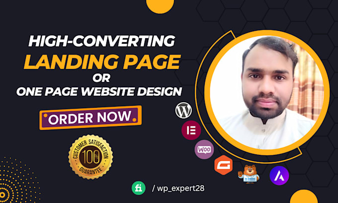 create a landing page or one page wordpress website with elementor