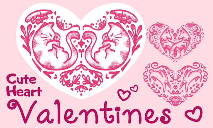 draw floral heart with your pet