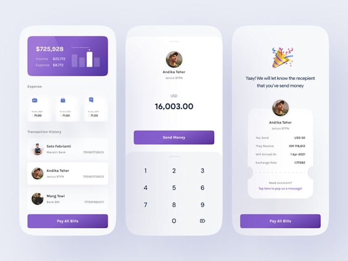 Develop crypto wallet app, fintech app, p2p payment app, loan app ...