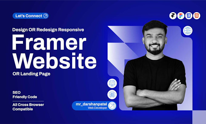design a modern, responsive framer website or framer landing page