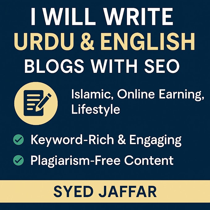 write SEO optimized blog posts and articles