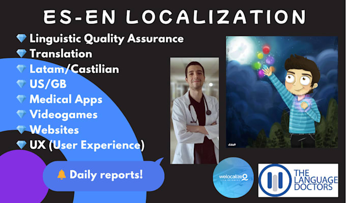 Do game app localization spanish to english by Corzocorzo | Fiverr