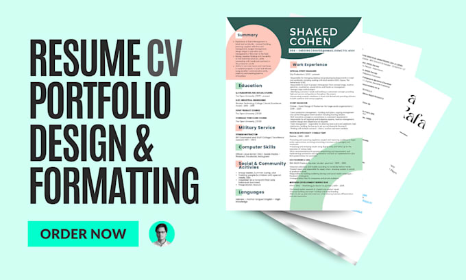 do professional resume, CV, portfolio design and formatting