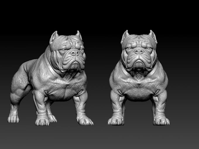 sculpt 3d realistic dog model for game or printing
