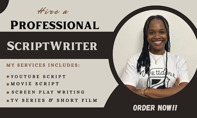 write your movie script, screenplay, TV series, film script